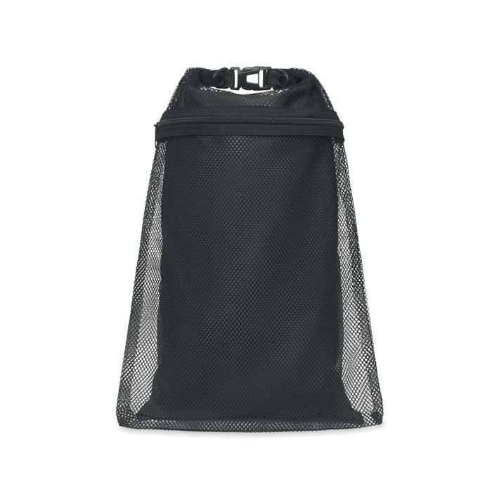 Sac étanche en polyester recyclé rPET Scuba Mesh 6L_Noir