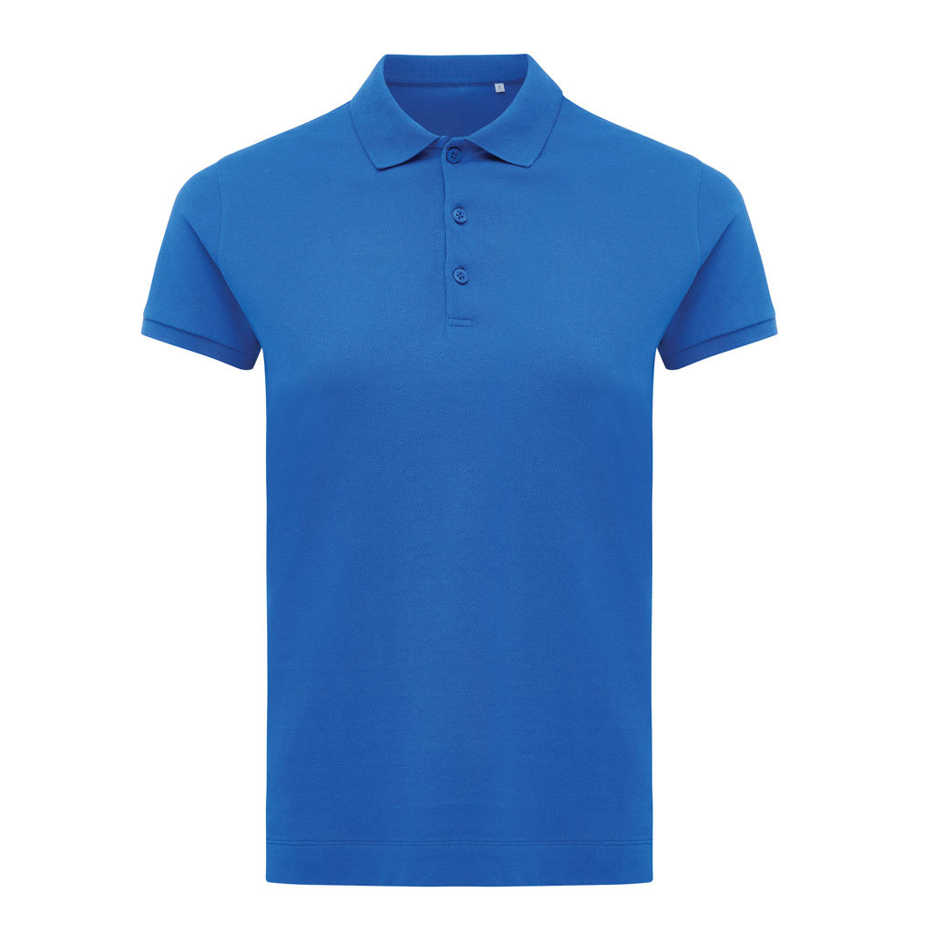 Polo femme en coton bio et recyclé certifiés Iqoniq Yosemite 220 g_Bleu royal
