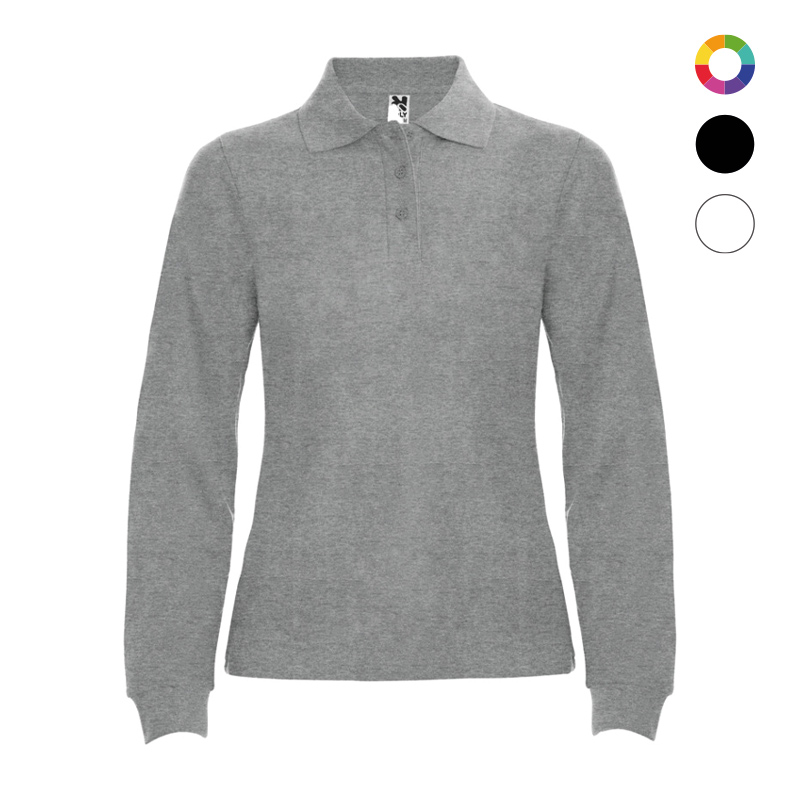 Polo femme à manches longues en coton certifié Estrella 220 g_02