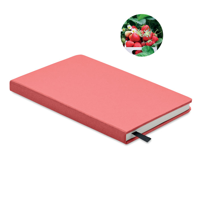 Carnet A5 en papier recyclé Grow_Rouge