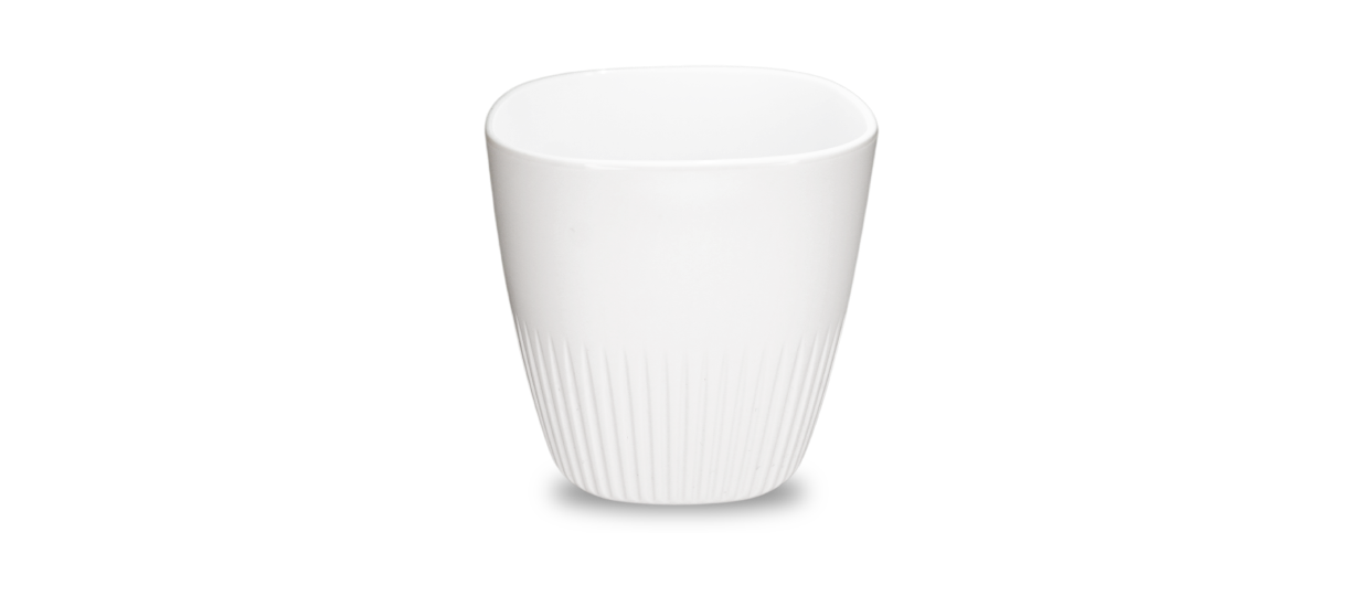 Tasse expresso en plastique recyclé rPET Moka 220 mL_Blanc