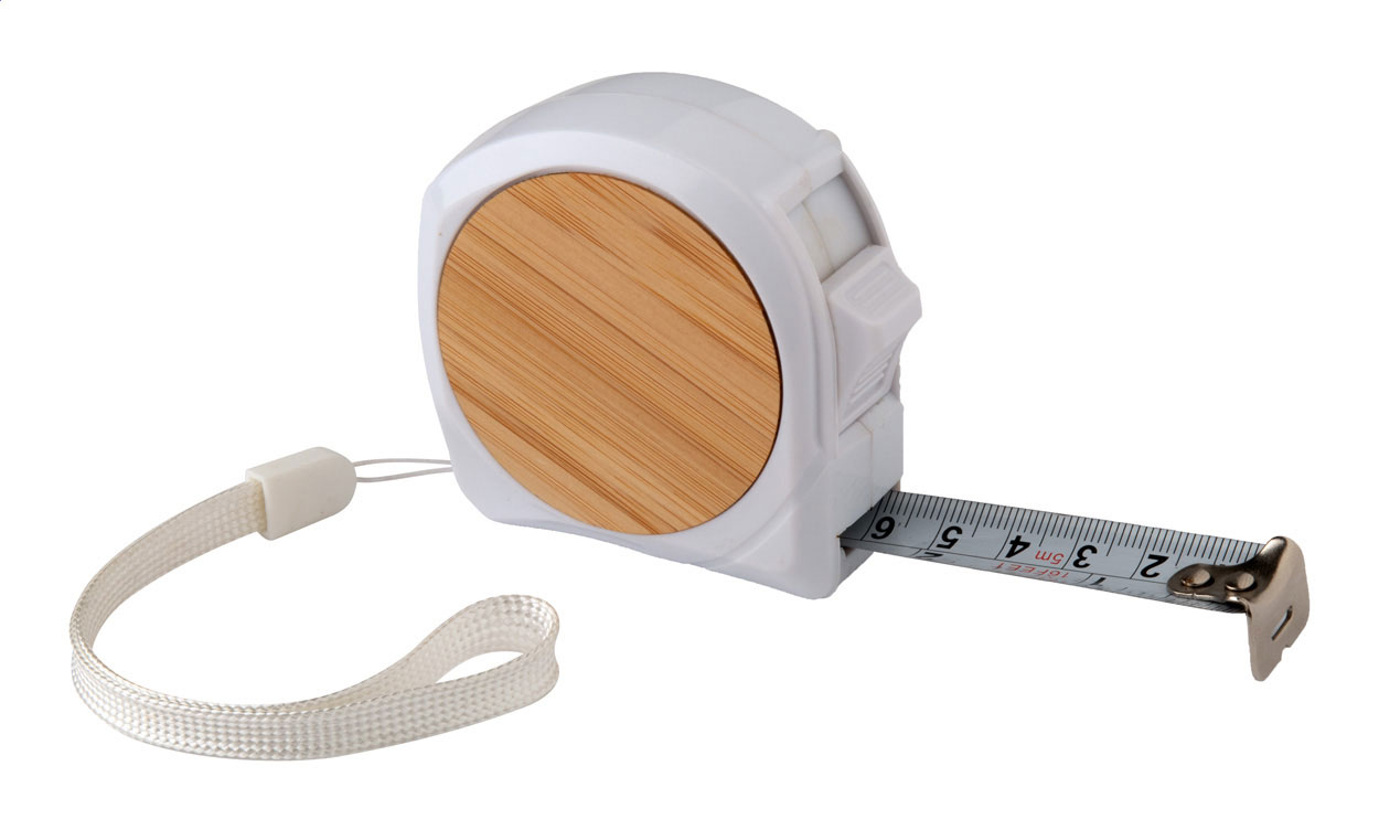 Mètre ruban en bambou Tappo 5 m_Blanc