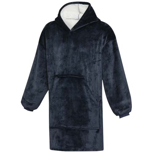 Plaid à capuche en polyester recyclé certifié Denali 190 g_Bleu foncé
