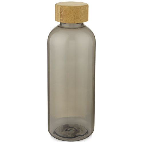 Gourde en plastique recyclé rPET et bambou Ziggs 650 mL_Charbon transparent