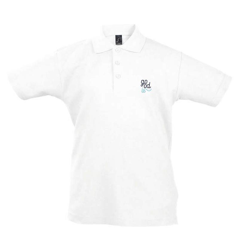 Polo publicitaire enfant en coton blanc 170 g