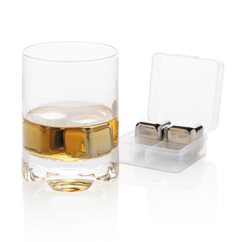 Glaçons réutilisables en acier inoxydable avec verre à Whisky