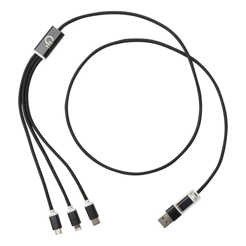 Câble de charge 5-en-1 en alu recyclé Versatile _1
