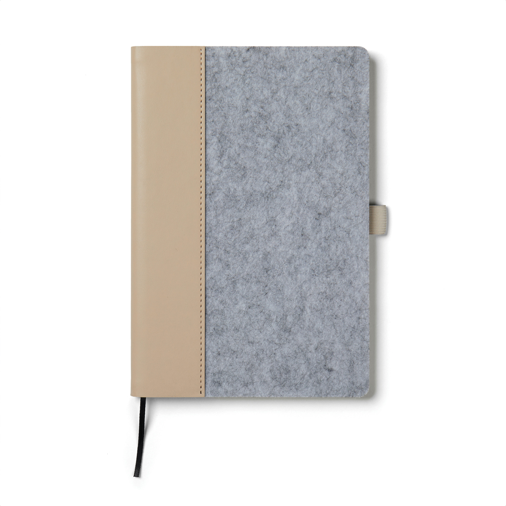Carnet A5 en feutre et papier recyclés certifiés Vinga Albon_Gris