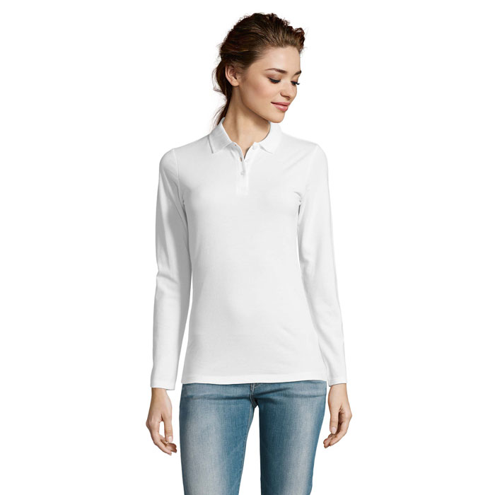 Polo femme en coton certifié Perfect 180 g_Blanc