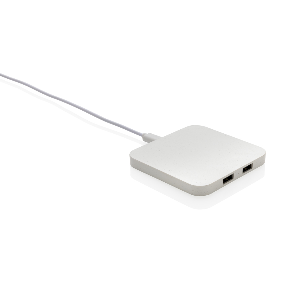 Chargeur à induction en plastique recyclé certifié Carrol 10 W_Blanc