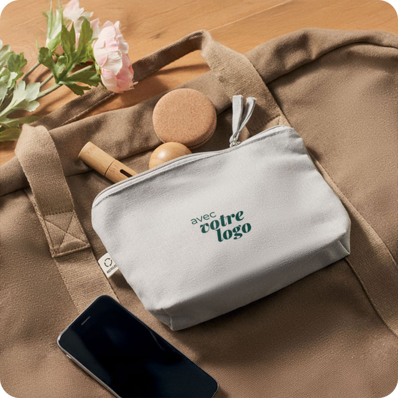 Pochette multi-usages en coton et polyester rPET recyclés Elnas 320 g_04