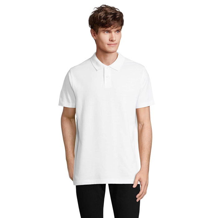 Polo unisexe en coton certifié Pulse_Blanc