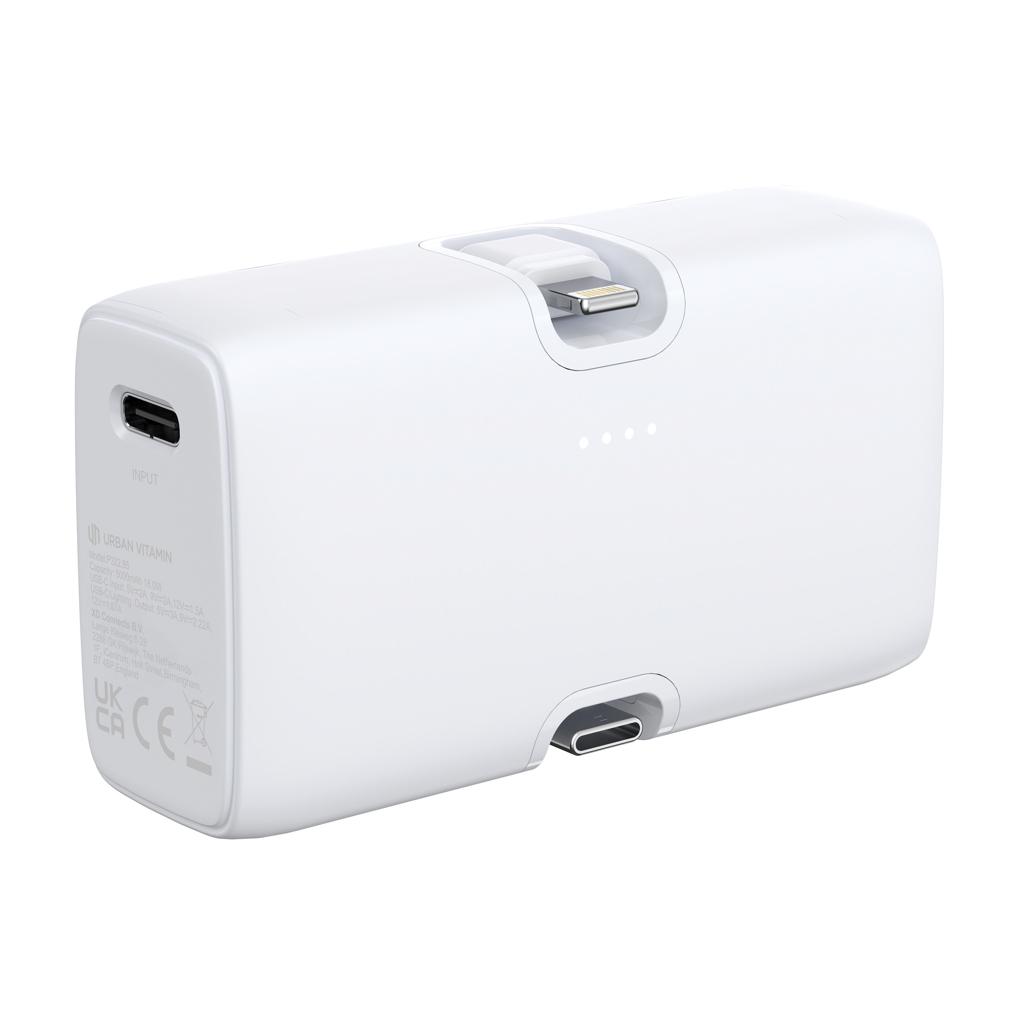 Batterie externe personnalisée 5 000 mAh charge rapide UV Los Angeles 20 W_Blanc