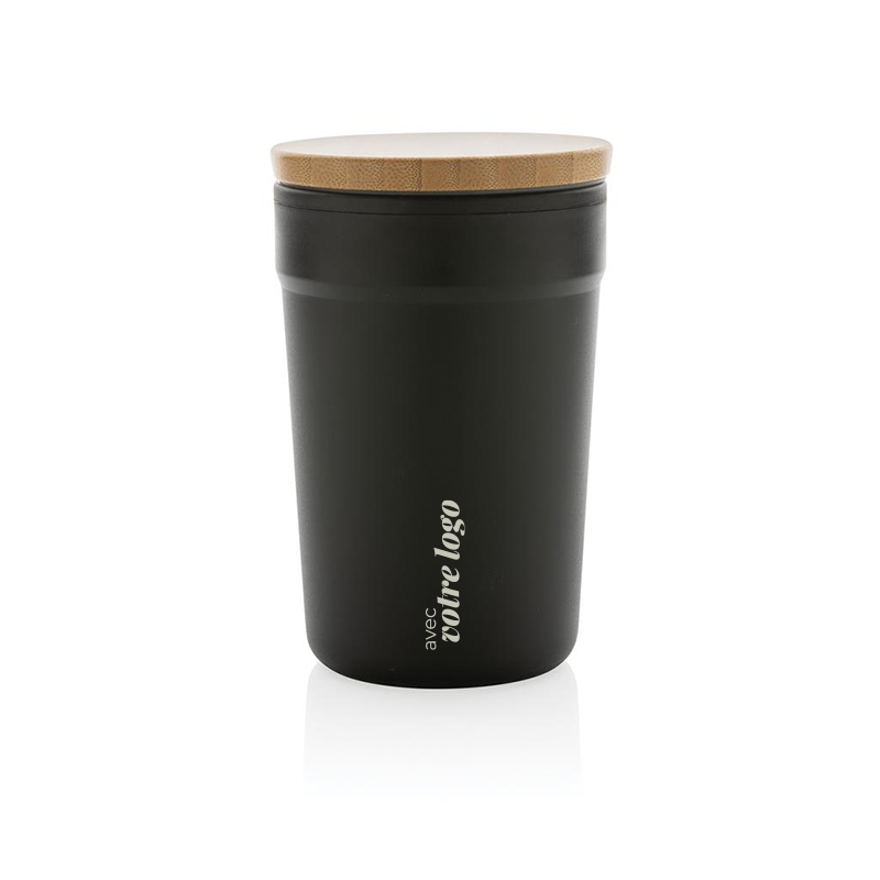 Mug de voyage en plastique recyclé et bambou certifiés Axton 300 mL_3