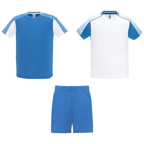Ensemble de sport pour enfant en polyester certifié Juve_Blanc/Bleu royal
