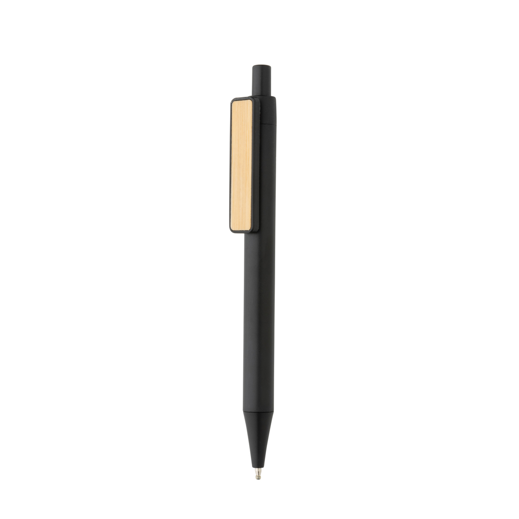 Stylo bille en plastique recyclé et bambou Xen_Noir