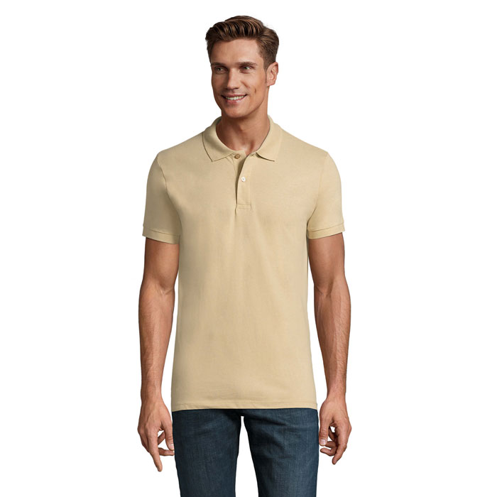 Polo homme en coton certifié Perfect 180 g_Sable