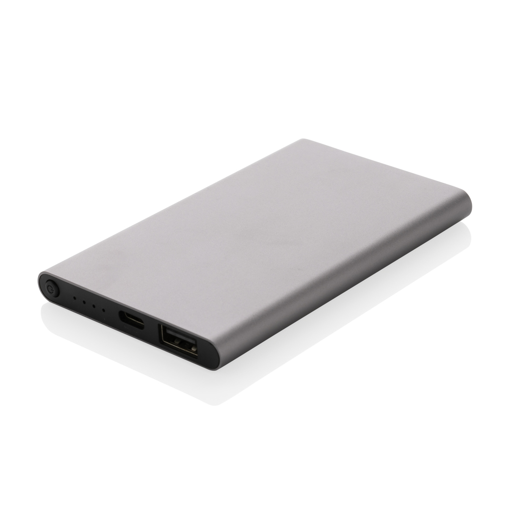Batterie externe en plastique et aluminium recyclés Platium 4000 mAh_Antracite