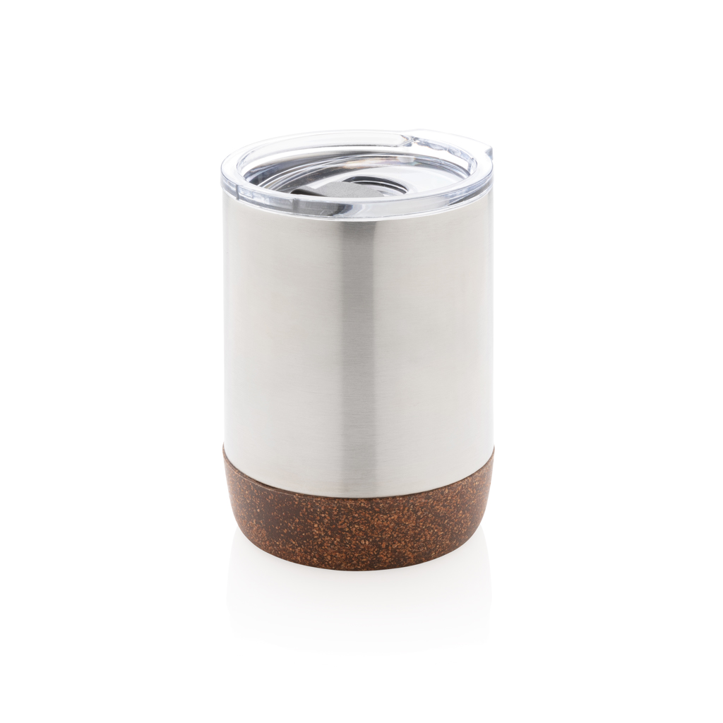 Mug isotherme en liège et inox recyclé certifié Dama 180 mL_Argent