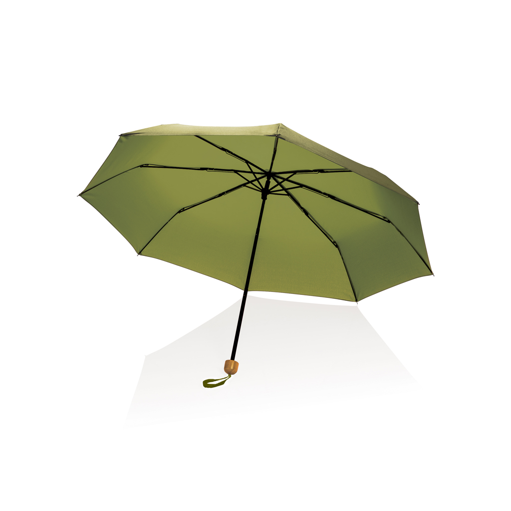 Mini parapluie 20.5" en polyester recyclé rPET et bambou Impact_Vert