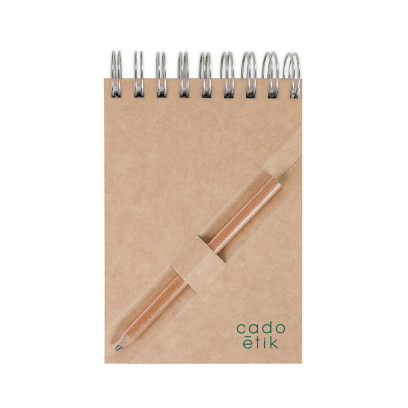 Goodies Made in France - Bloc-notes publicitaire A7 avec crayon agenda Ecopaper