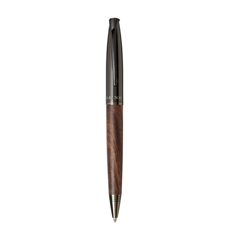Stylo bille en bois et laiton chromé Loure_03