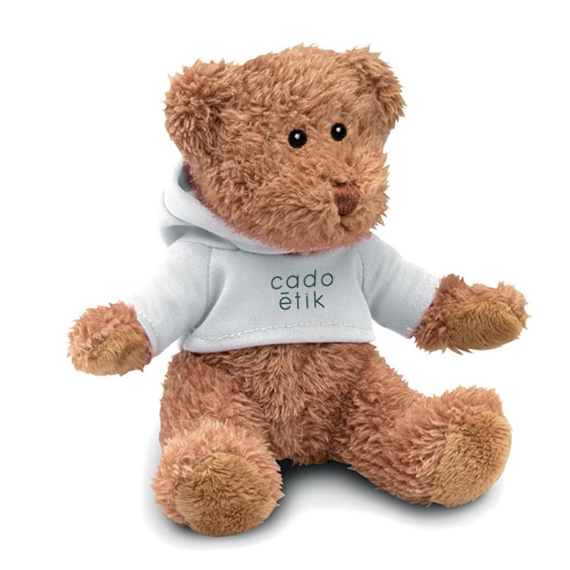 Ours en peluche publicitaire Johnny bleu - cadeau publicitaire