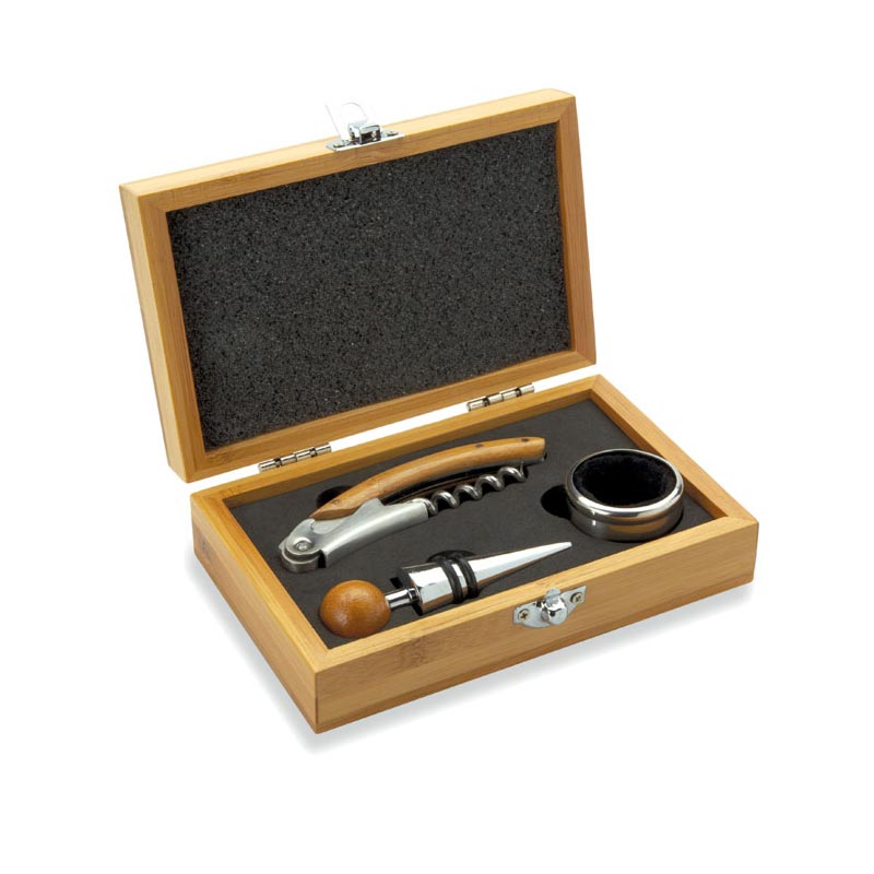 Set de 3 accessoires à vin en bambou Sonoma_02