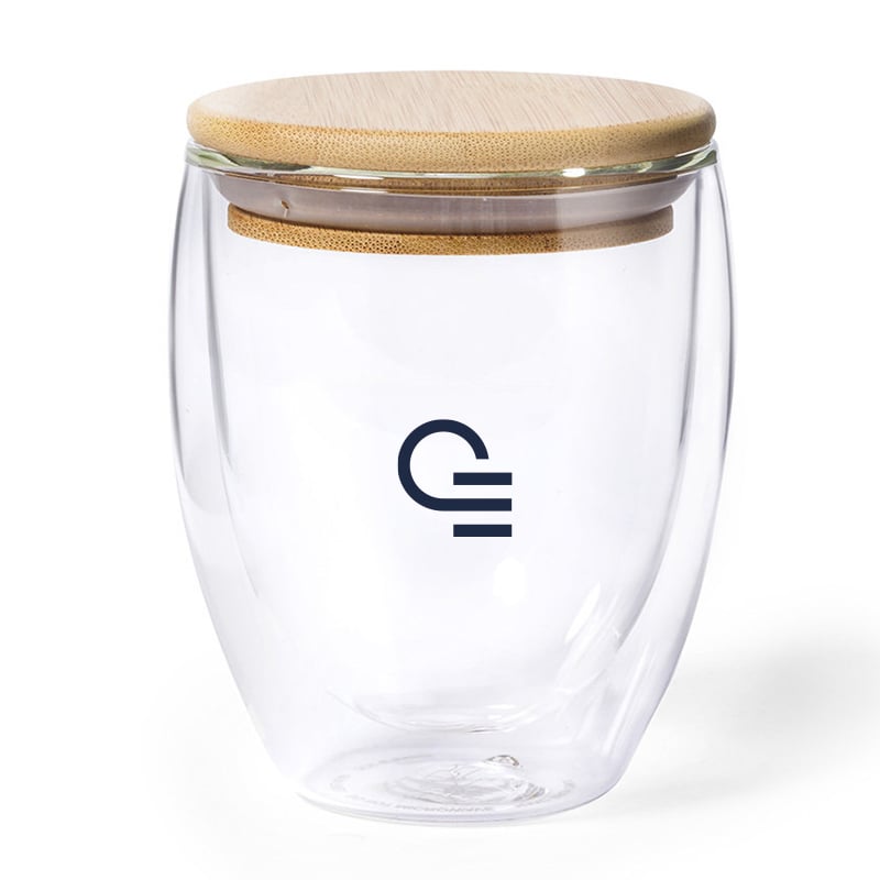 Tasse en verre double paroi et bambou Nystre 250 ml_1