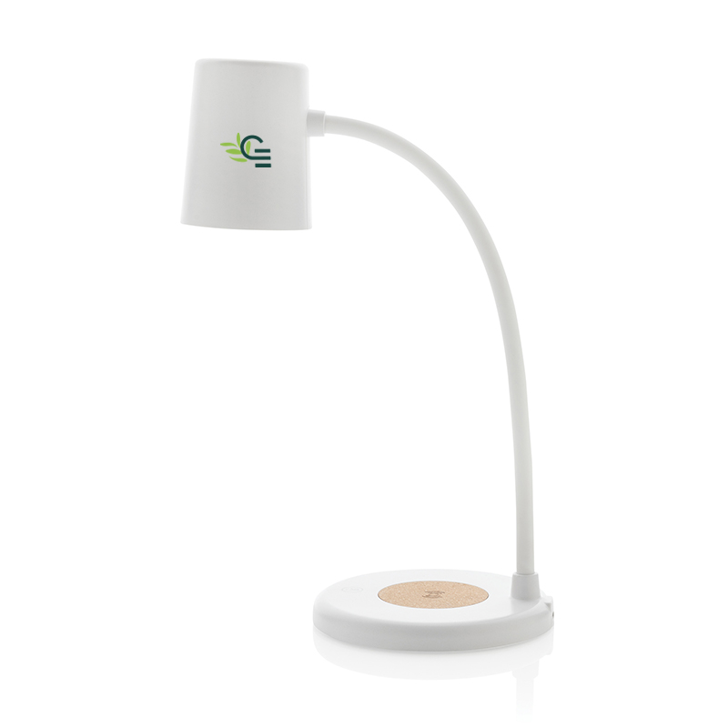 Lampe de bureau et induction en liège et plastique recyclé certifié Zenara 15 W_1