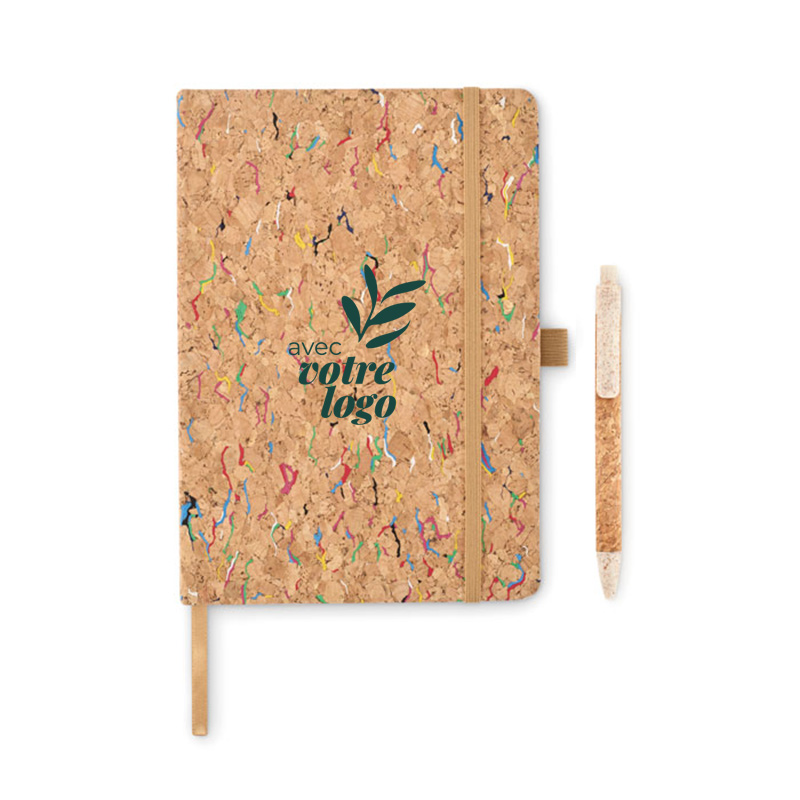 Carnet A5 avec stylo en liège Cornota_03