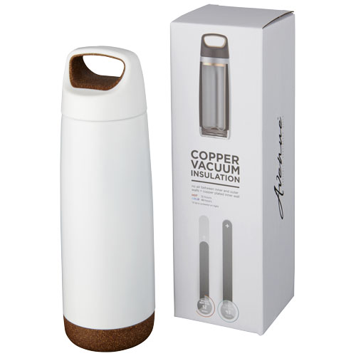 Gourde isotherme en inox et liège Valhalla 600 mL_Blanc