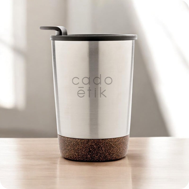 Mug isotherme en inox recyclé et liège certifiés Actuel 300 mL_00