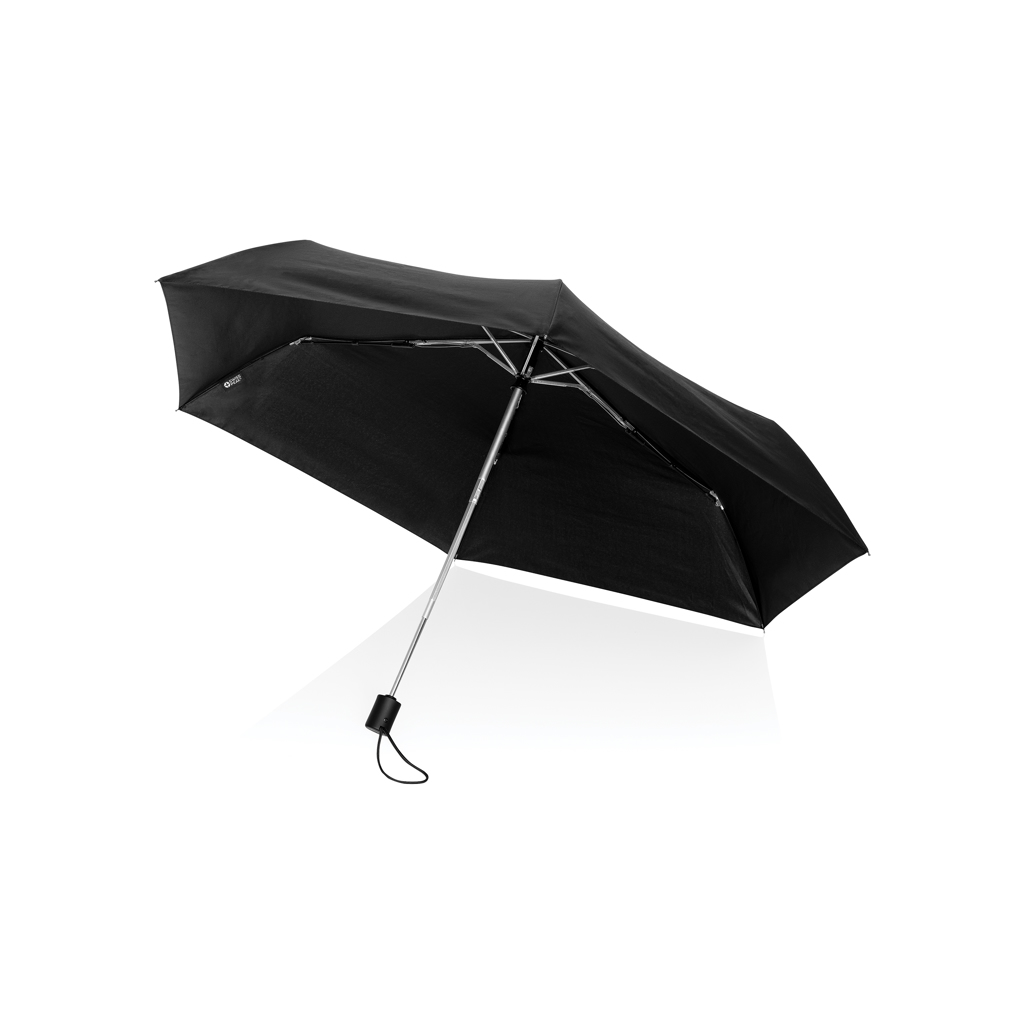 Mini parapluie pliable auto en polyester recyclé rPET Swiss Peak_Noir