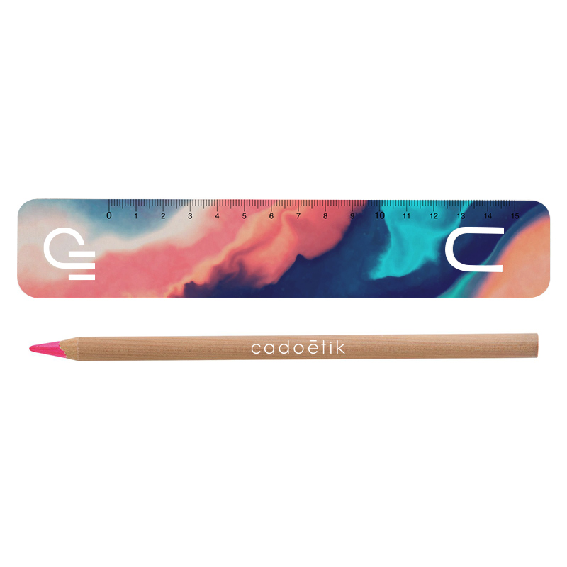 Marque-page publicitaire et surligneur fluo écolo kit Bureau naturel