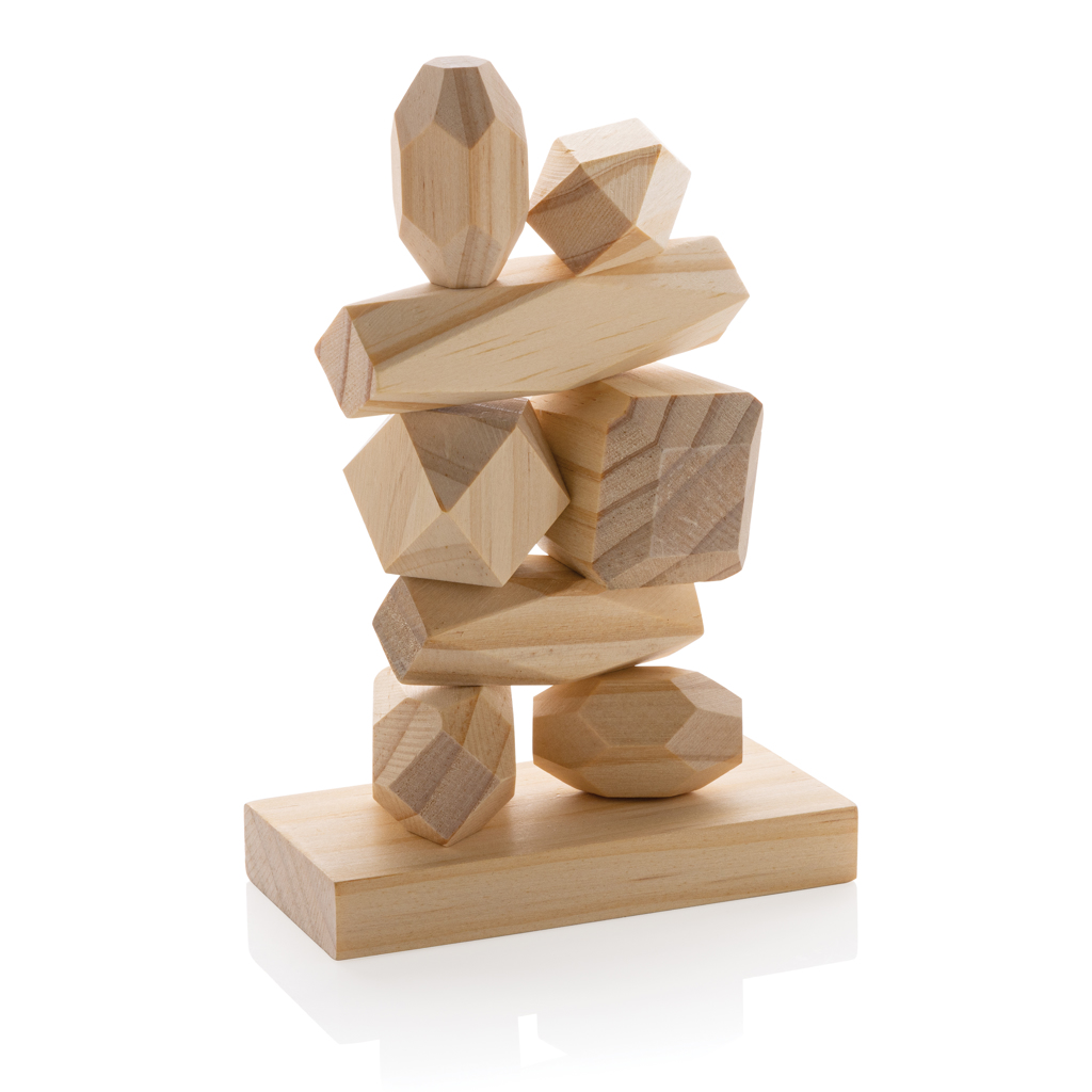 Jeu de pierres d'équilibre en bois Ukiyo Crios_Marron