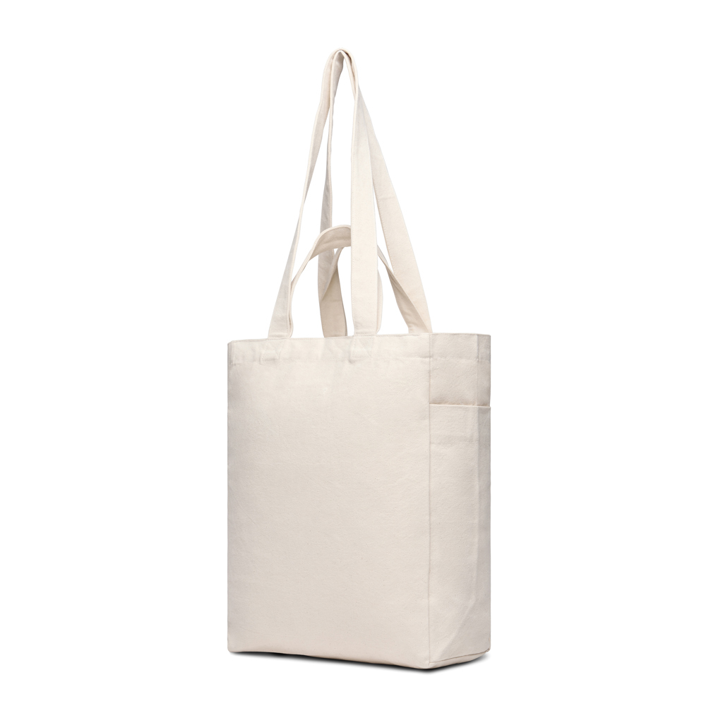 Sac shopping zippé en toile recyclée certifiée Vinga Hilo 400 g_Blanc cassé