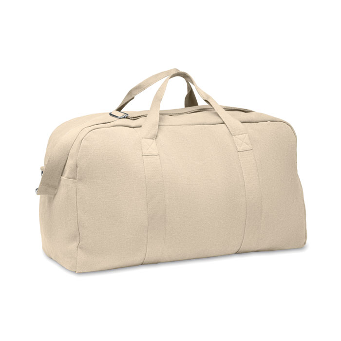Sac week-end en coton et polyester recyclés Duffas_Beige