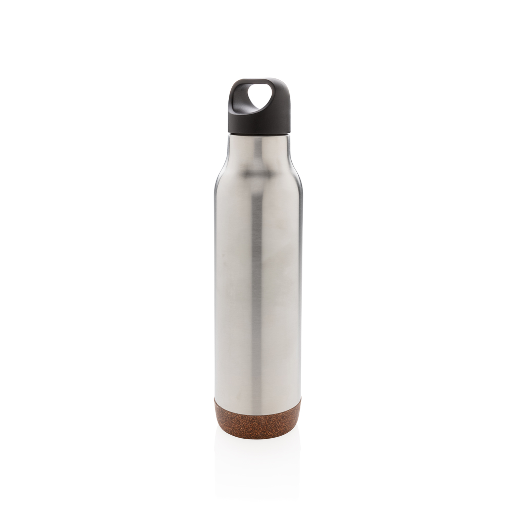 Gourde isotherme en inox et liège Braga 600 mL_Argent