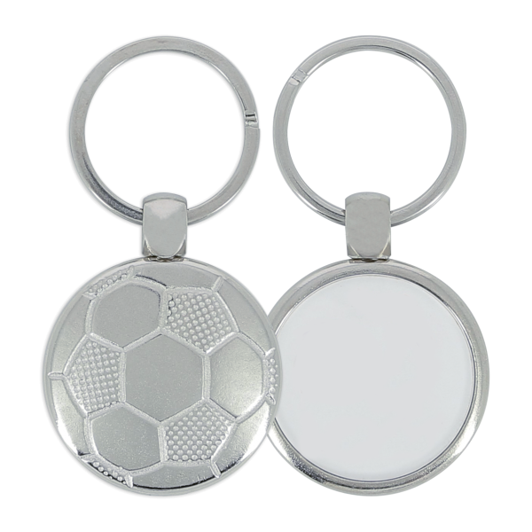 Porte-clés personnalisé en métal Foot_Blanc
