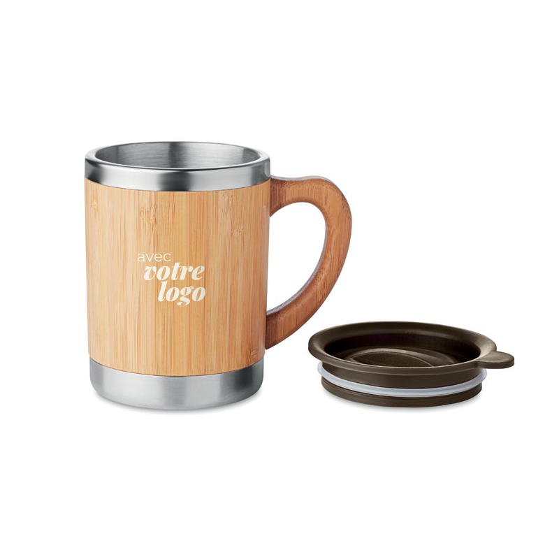Mug isotherme en inox et bambou Mokka 300 mL_02