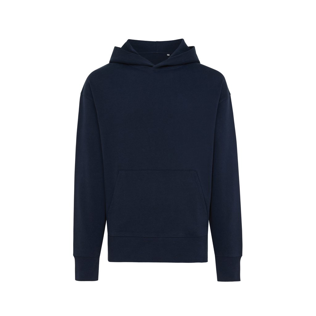 Sweat à capuche unisexe en coton recyclé et bio certifiés Iqoniq Yoho 340 g_Bleu marine