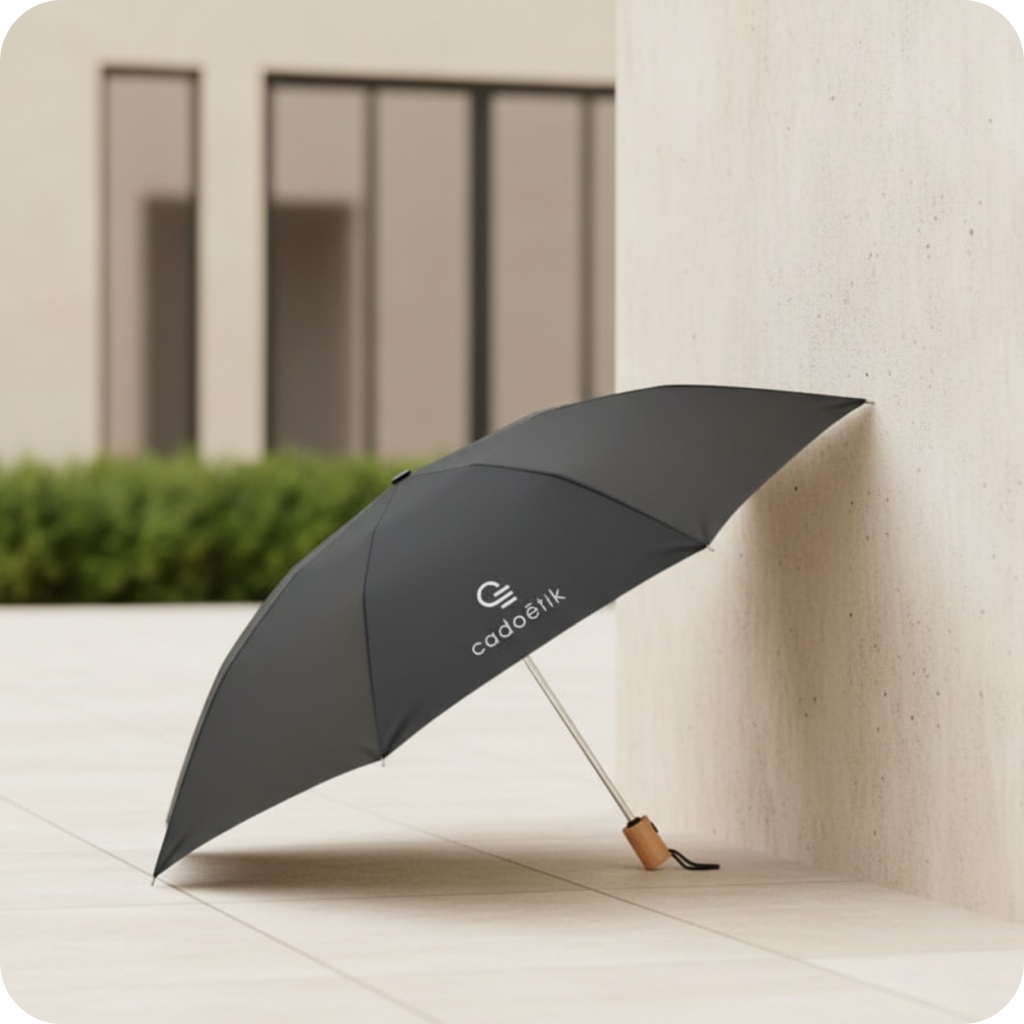 Parapluie publicitaire réversible en polyester recyclé rPET et bambou Leeds_00