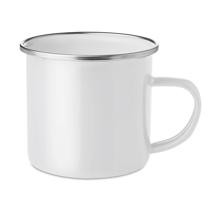 Mug vintage en métal émaillé Plateado 350 mL_Blanc