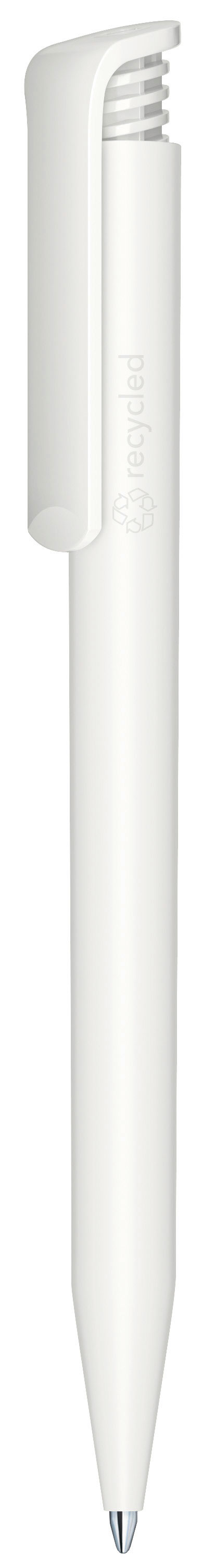Stylo à bille personnalisé Super Hit Matt Recycled_Blanc