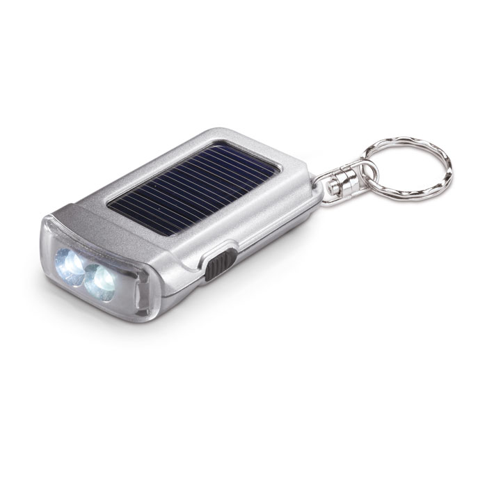 Porte-clés lumineux solaire Ringal_Argent mat