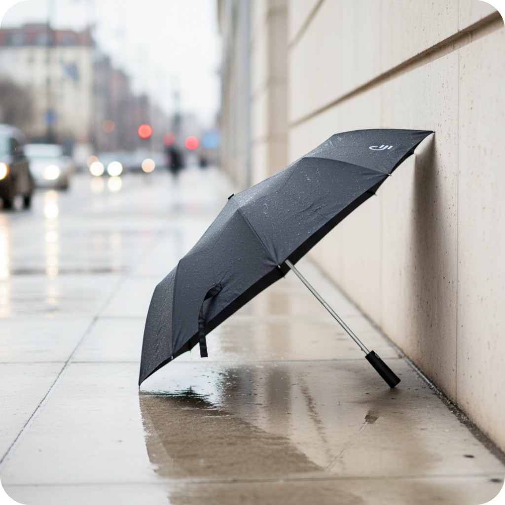 Parapluie personnalisé tempête en polyester recyclé rPET Domtown_00