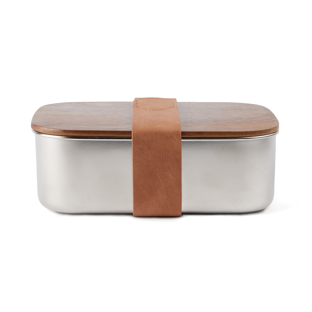 Lunch box en inox recyclé et bois certifiés Vinga Ciro _Acier
