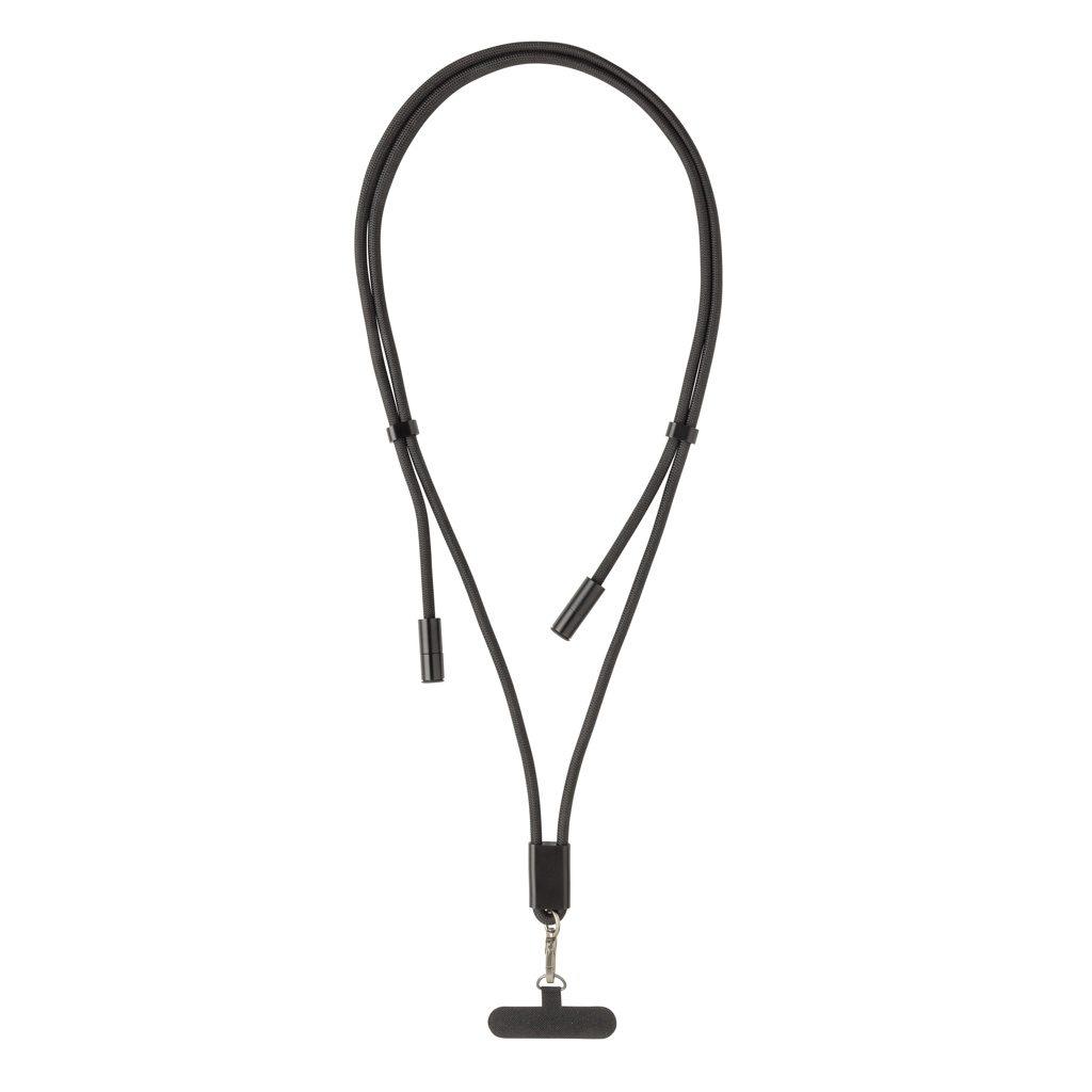 Dragonne pour téléphone avec câble de charge rapide LoopAmp 60 W_Noir