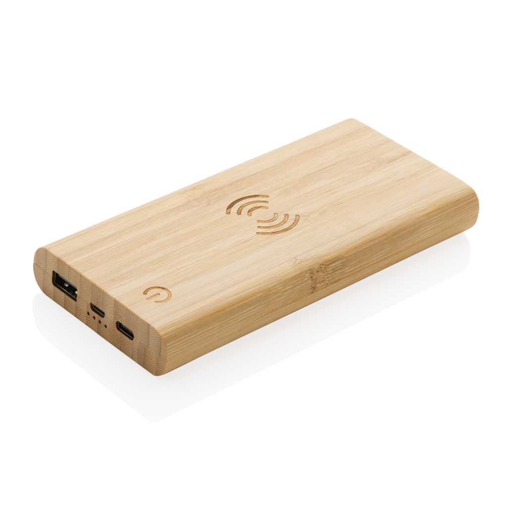 Batterie externe à induction en bambou Vitality 8000 mAh_Marron